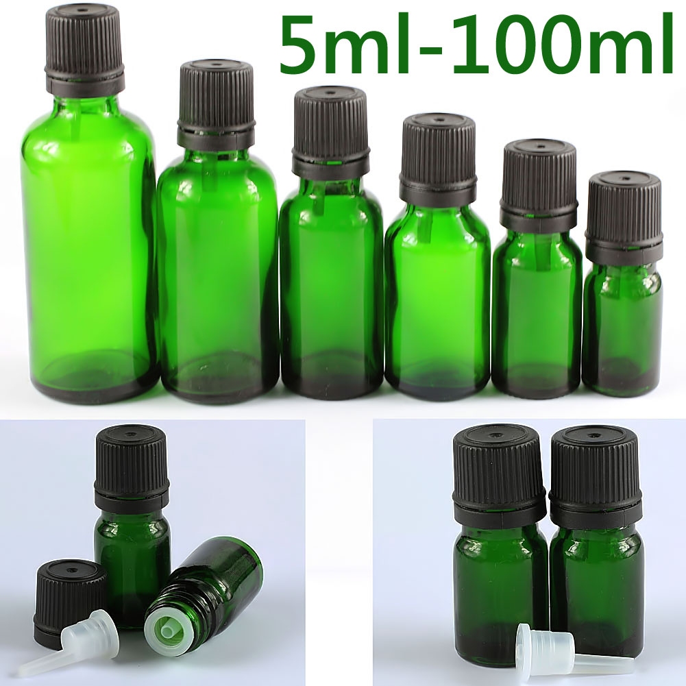 Download 5ml - 100ml Green Glass Dropper Bottles with Boston Round Tamper Evident Cap | eBay