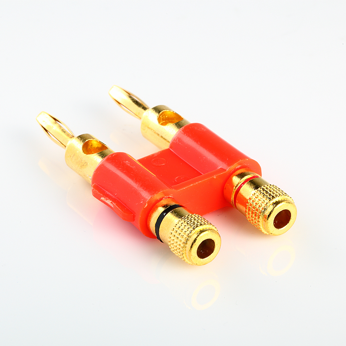 New 2 set Gold Plated Dual Banana Plug Connectors Red+Black Free ...