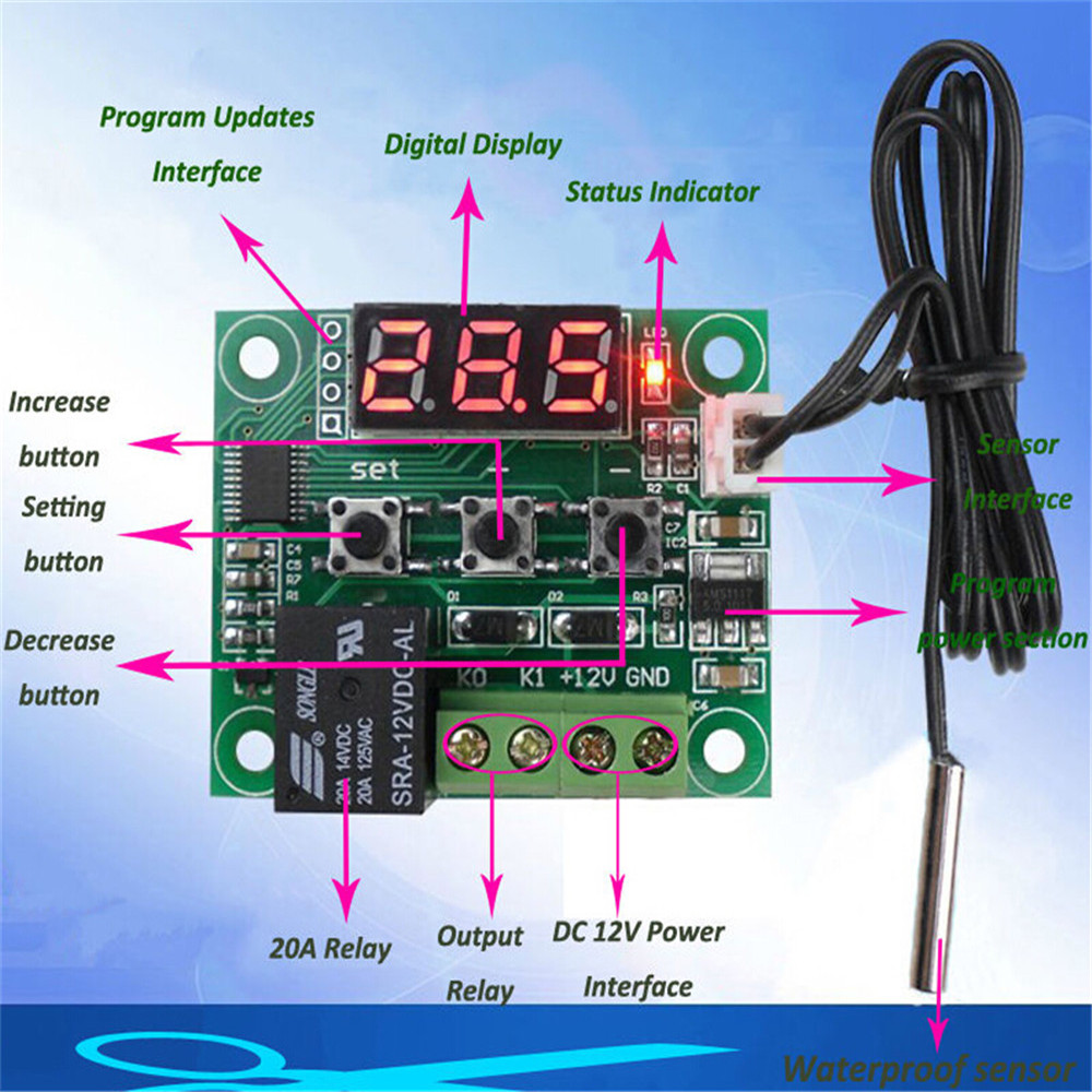 Терморегулятор 12v схема подключения