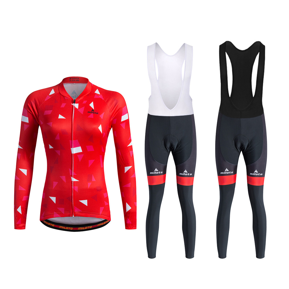 Shorts Kit Reflective Bib Women/'s Bicycle Clothing Set Red Cycling Jersey and