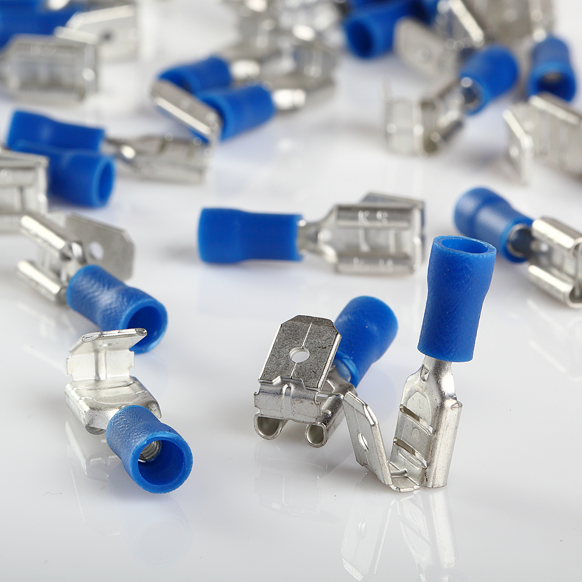 Blue Piggyback Electrical Quick Disconnect Terminal 1614 ga. AWG .250