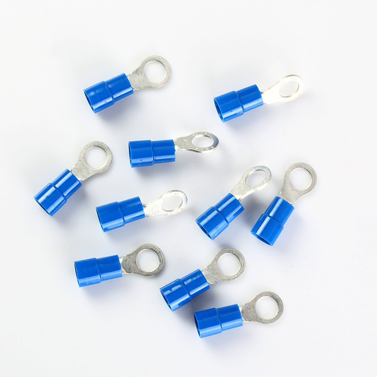 3/8" 1614 GAUGE AWG BLUE CAR POWER WIRE RING TERMINALS CONNECTORS 100