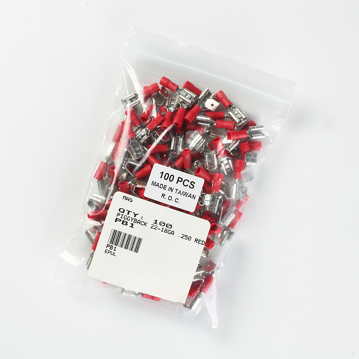 100 Piggyback Electrical Quick Disconnect Terminals 2218 ga. Male