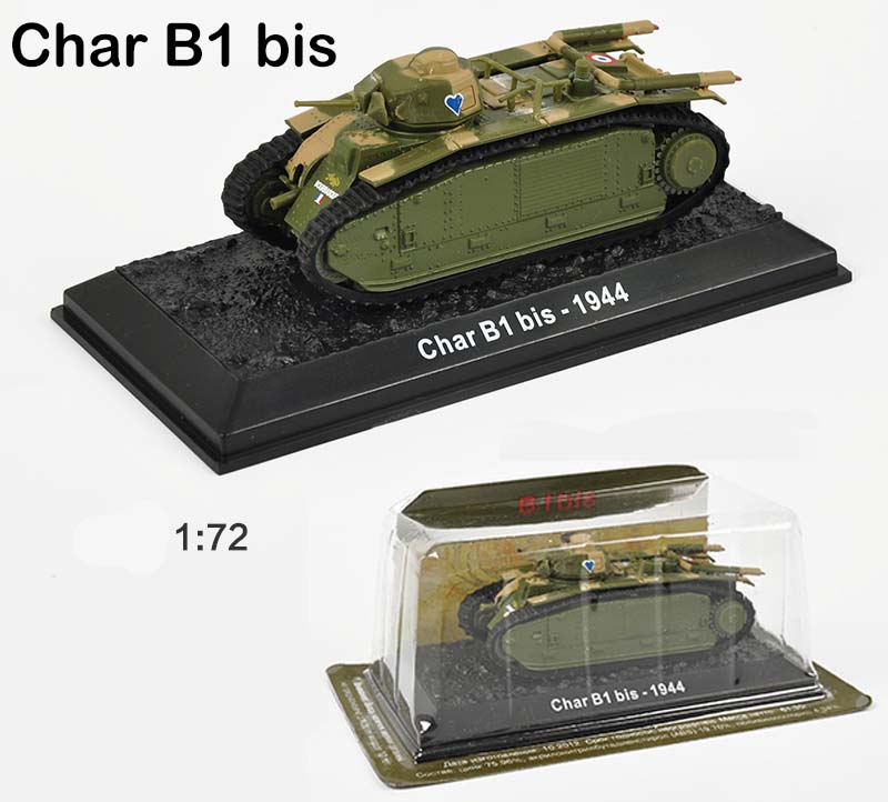 New 1//72 Diecast Tank France Char B1 Bis 1944 WWII Military Model Toy Soldiers