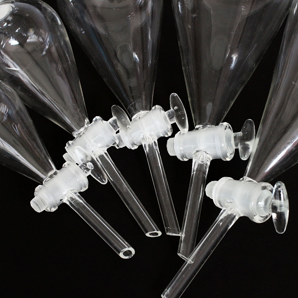NEW ! 60ML~~1000ML Lab Glass Separatory Funnel with Stopcock Chemistry ...