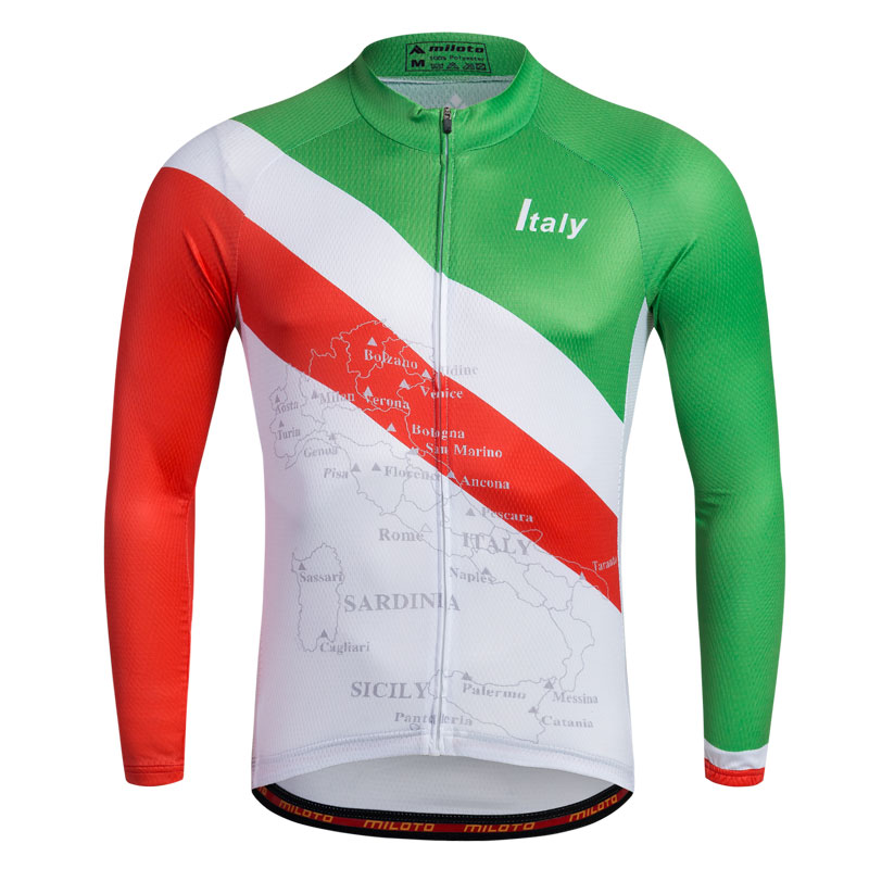 Italy Team Bike Bicycle Cycling Clothing Kit Men's Long Sleeve Jersey