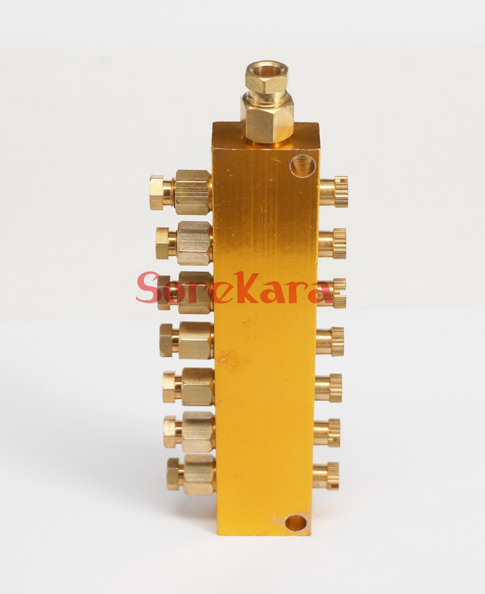 Aluminum 7 Way Adjustable Lube Distributor Value Manifold Block 6mm in