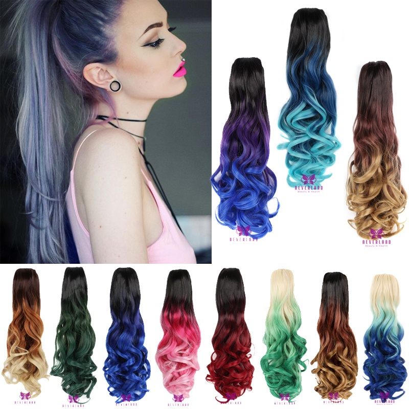 20 Curly Thick Hair 3 Tone Ombre Dip Dye As Human Ponytail