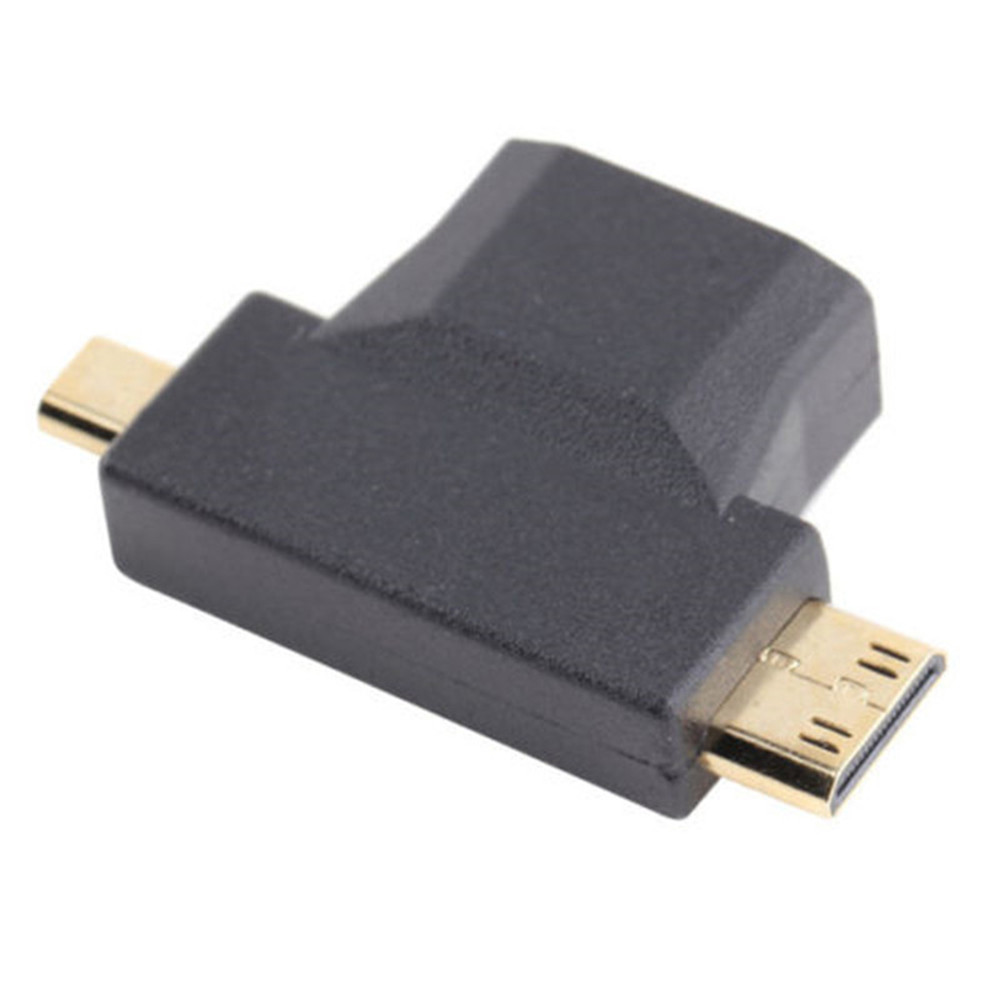 3 in 1 HDMI Female to Mini + Micro HDMI Male Adapter Connector