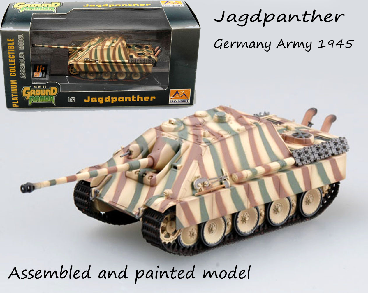 WW2 German Jagdpanther tank destroyer s.Pz.JgAbt.654 no diecast 1/72 Easy model