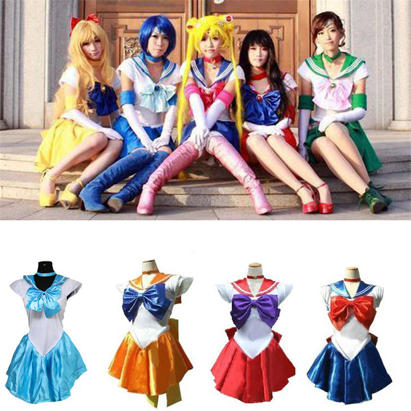 Anime Sailor Moon Cosplay Costume Uniform Fancy Party Dress With Gloves Ebay