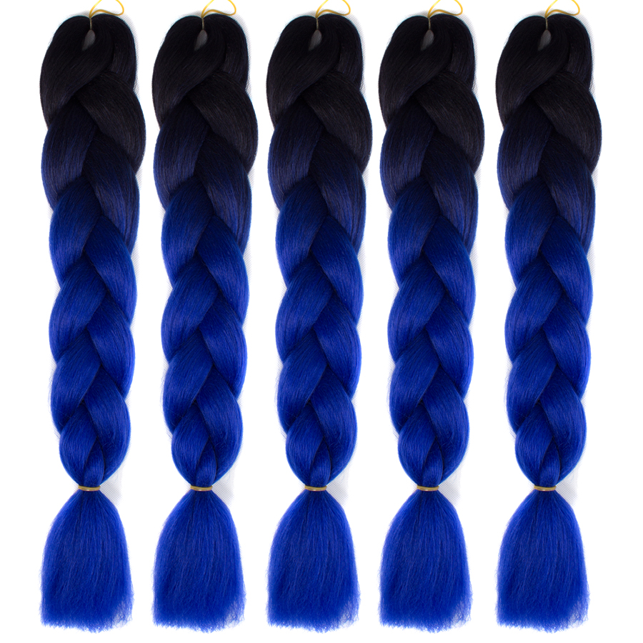 24 Black Dark Blue 5pcs Kanekalon Jumbo Synthetic Braiding Hair Extensions Ebay