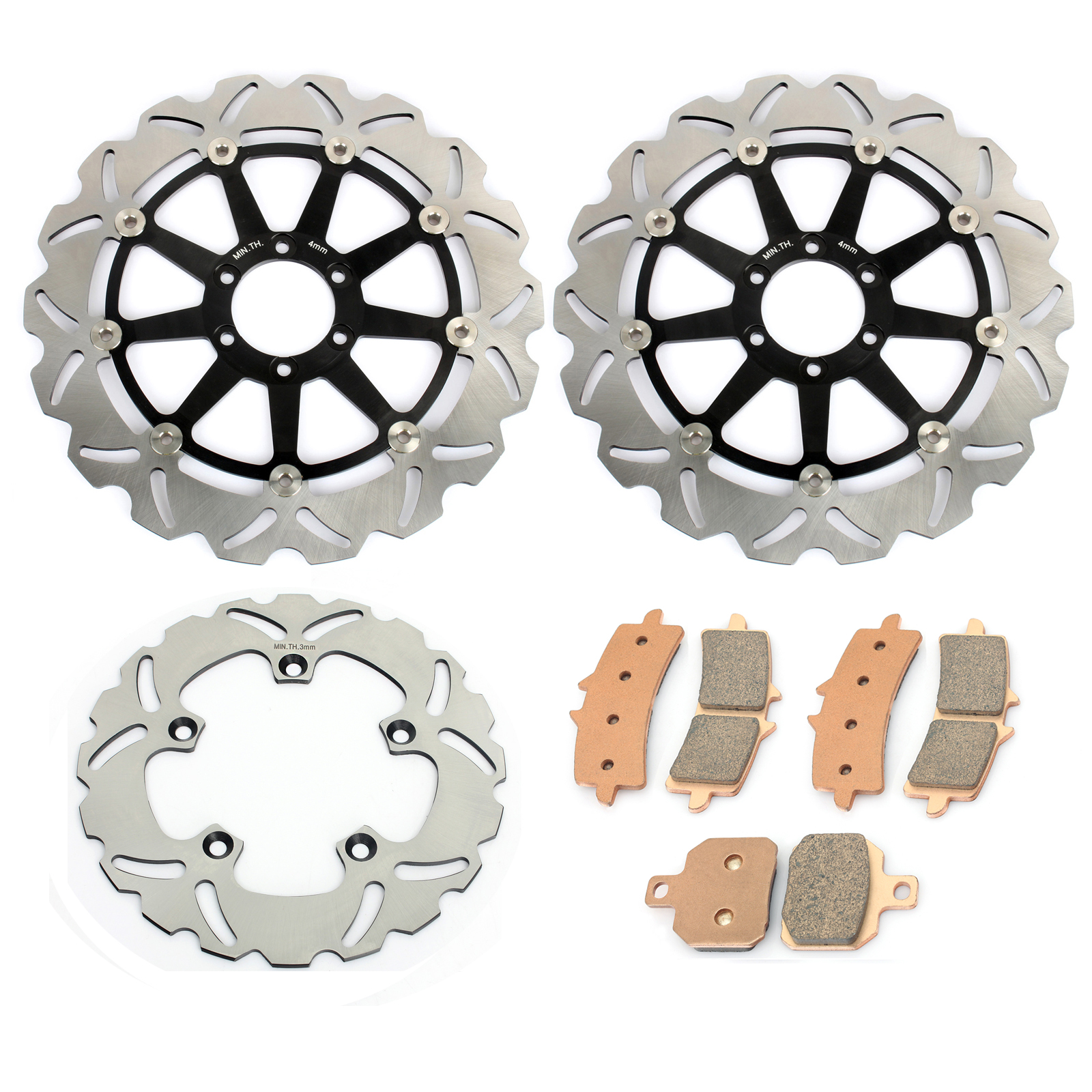 3 Pairs Yamaha XJR 1300 SP 2001 Front /& Rear Brake Pads Full Set