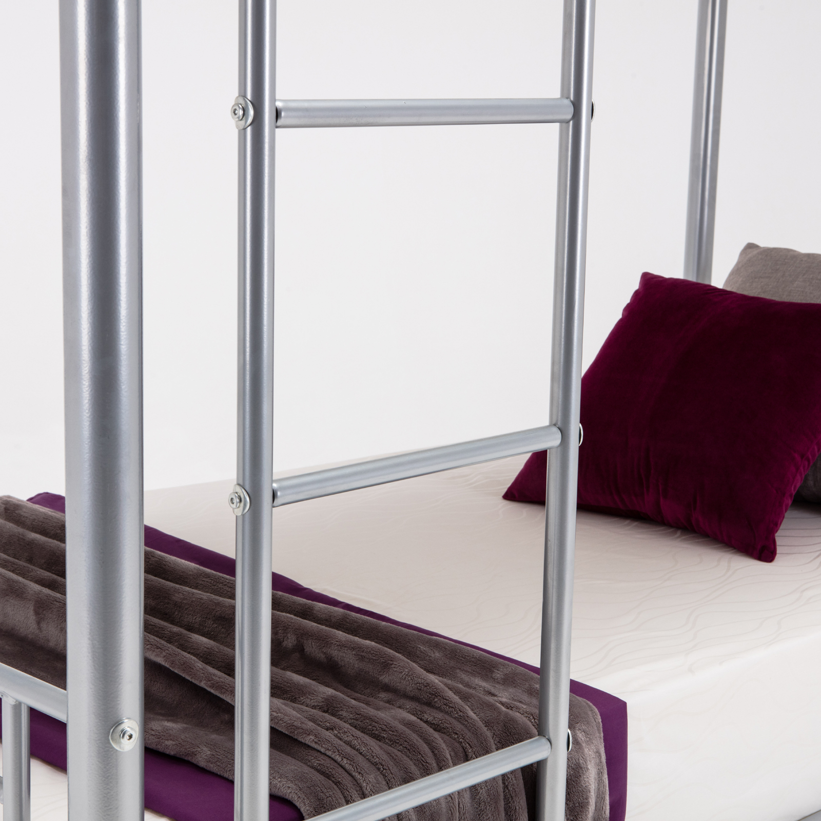 Metal Bunk Beds Frame Twin over Twin Ladder Bedroom Dorm for Kids Adult