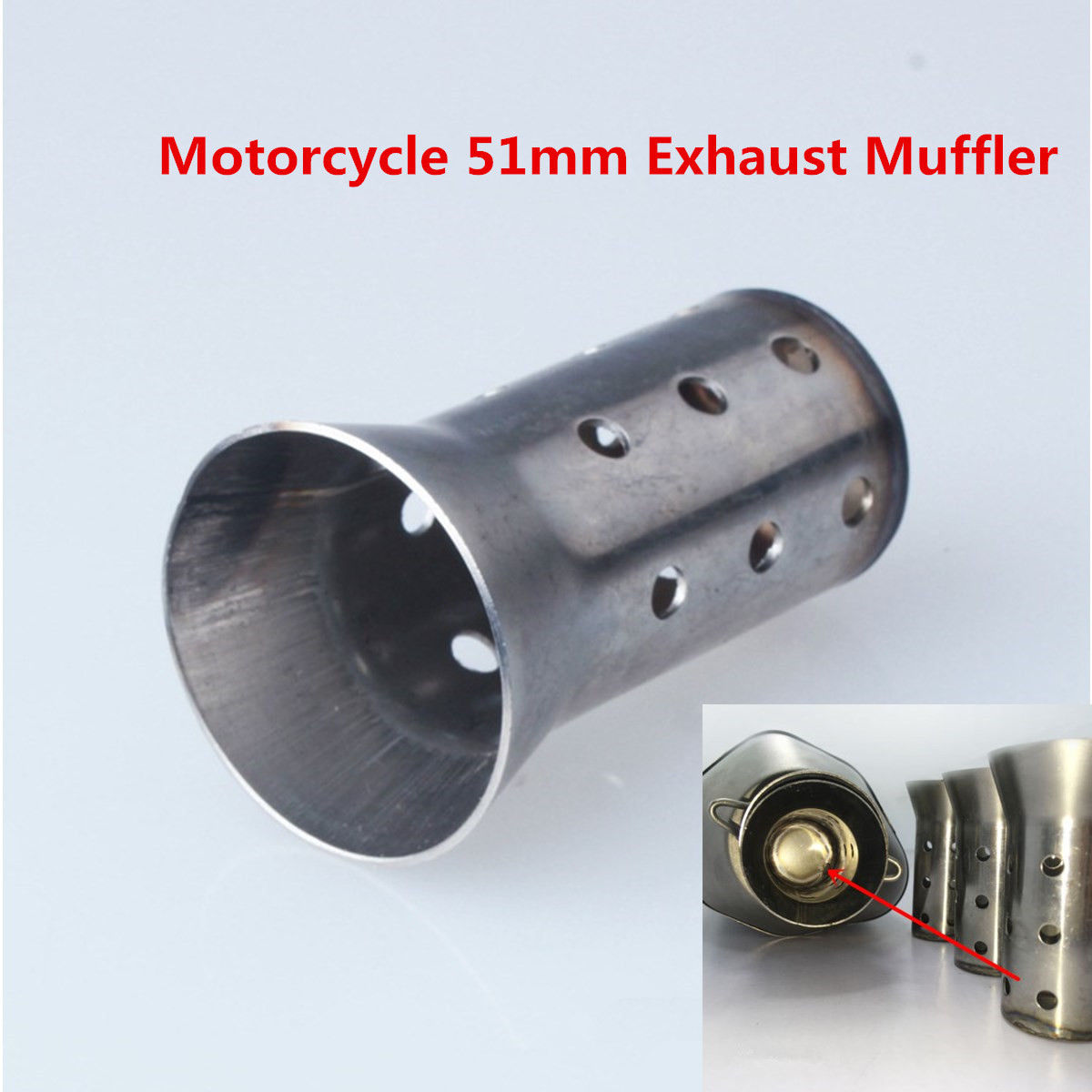1pcs 51mm Motorcycle Exhaust Muffler Stainless Baffle DB Killer Silencer Mu...