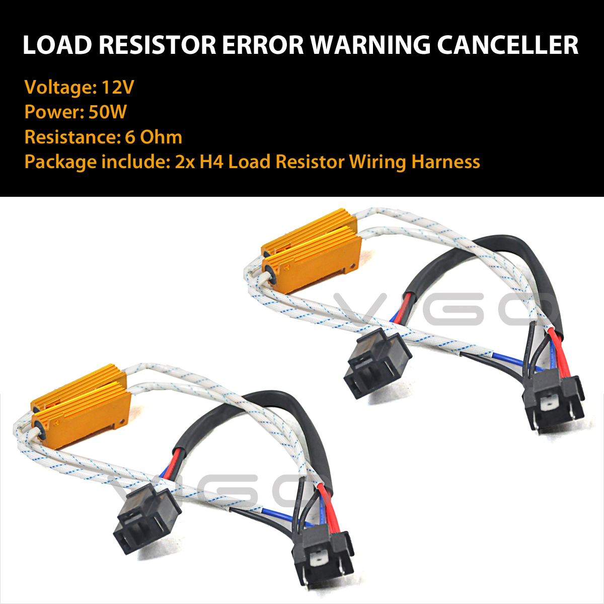 2x H4 Led Headlight Canbus Error Free Anti Flicker Resistor Canceller Decoder wv