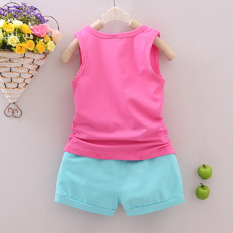 short pants kids girl outfits baby Girls clothes cotton summer Top vest 