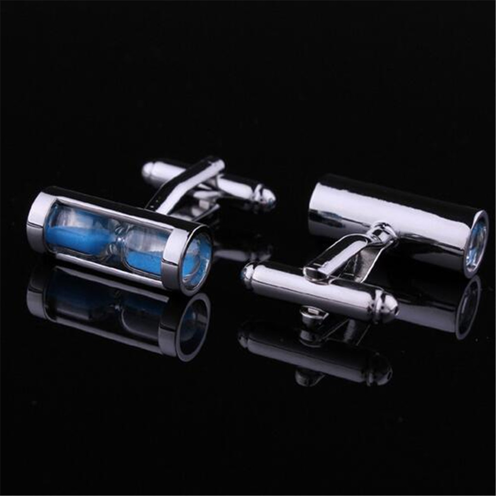 4 Color Hourglass Design Cufflinks Silver Alloy Cuff Link Mens Wedding Gift - Picture 14 of 14