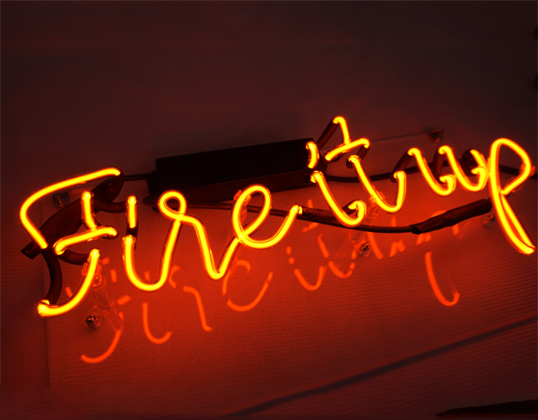 Collectibles Neon Orange Fire It Up Neon Light Pub Gift Beer