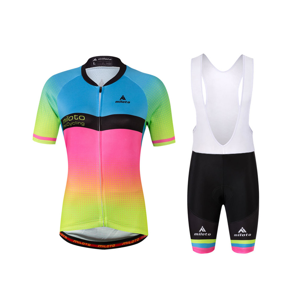 Gradients Women/'s Bike Jersey /& Shorts Reflective Female Bike Clothes Kit Bib