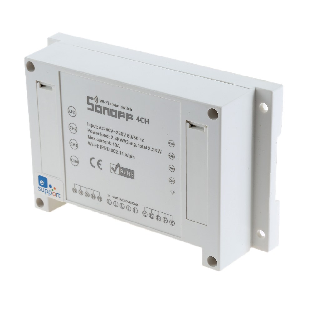 Sonoff Remote Switch 4CH WIFI Home Automation Din Rail Mounting 433Mhz