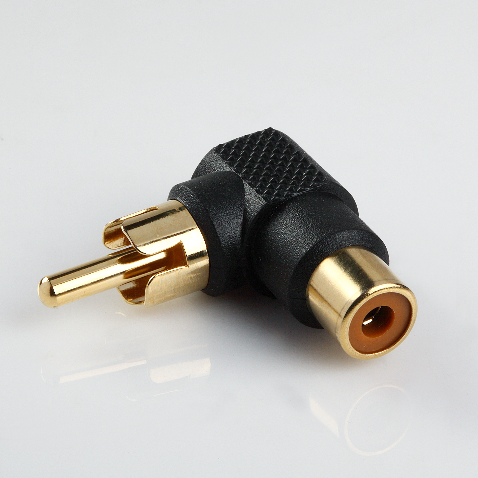 Gold Plated Right Angle Audio/Video RCA/Phono Male to Female Adapter 90 ...