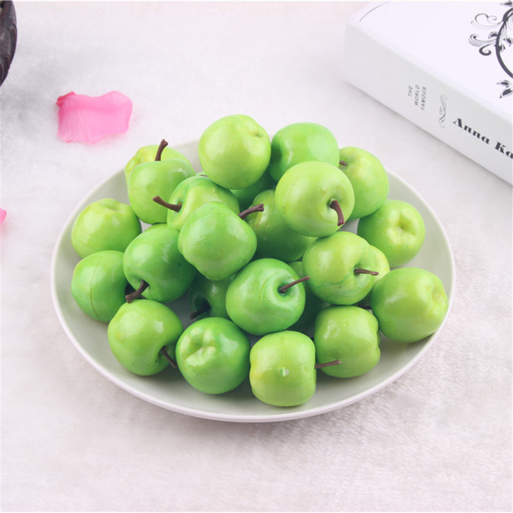 50pcs Artificial Mini Apples Multi-colors Faux Fruit DIY Crafts Party Home Decor 
