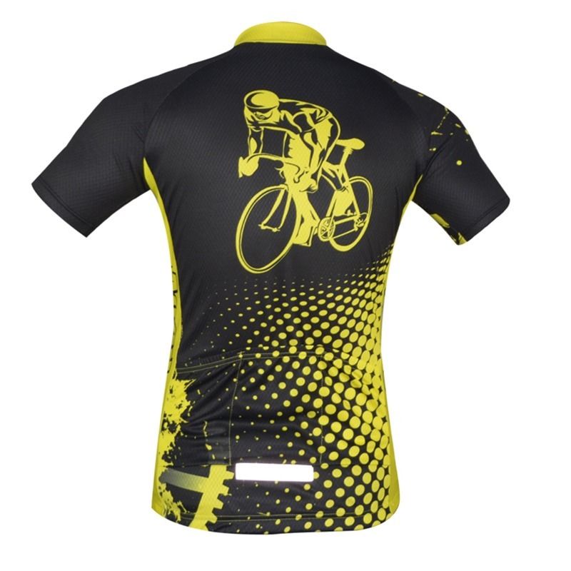 black and yellow cycling jersey