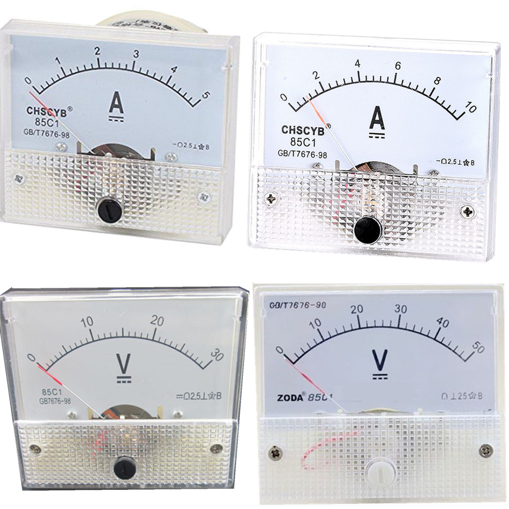 Analog Panel AMP Meter Voltmeter Gauge 85C1 GB/T7676-98 DC 0-30V/50V 0-5A/10A