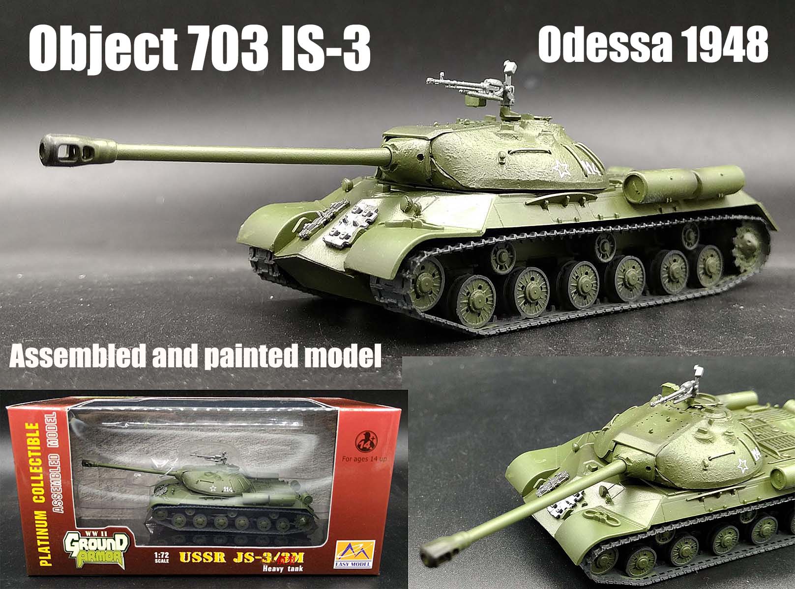 Easy Model IS-3M RUSSO JS-3 STALIN HEAVY TANK UNGHERIA 1956 1/72 NO Diecast 