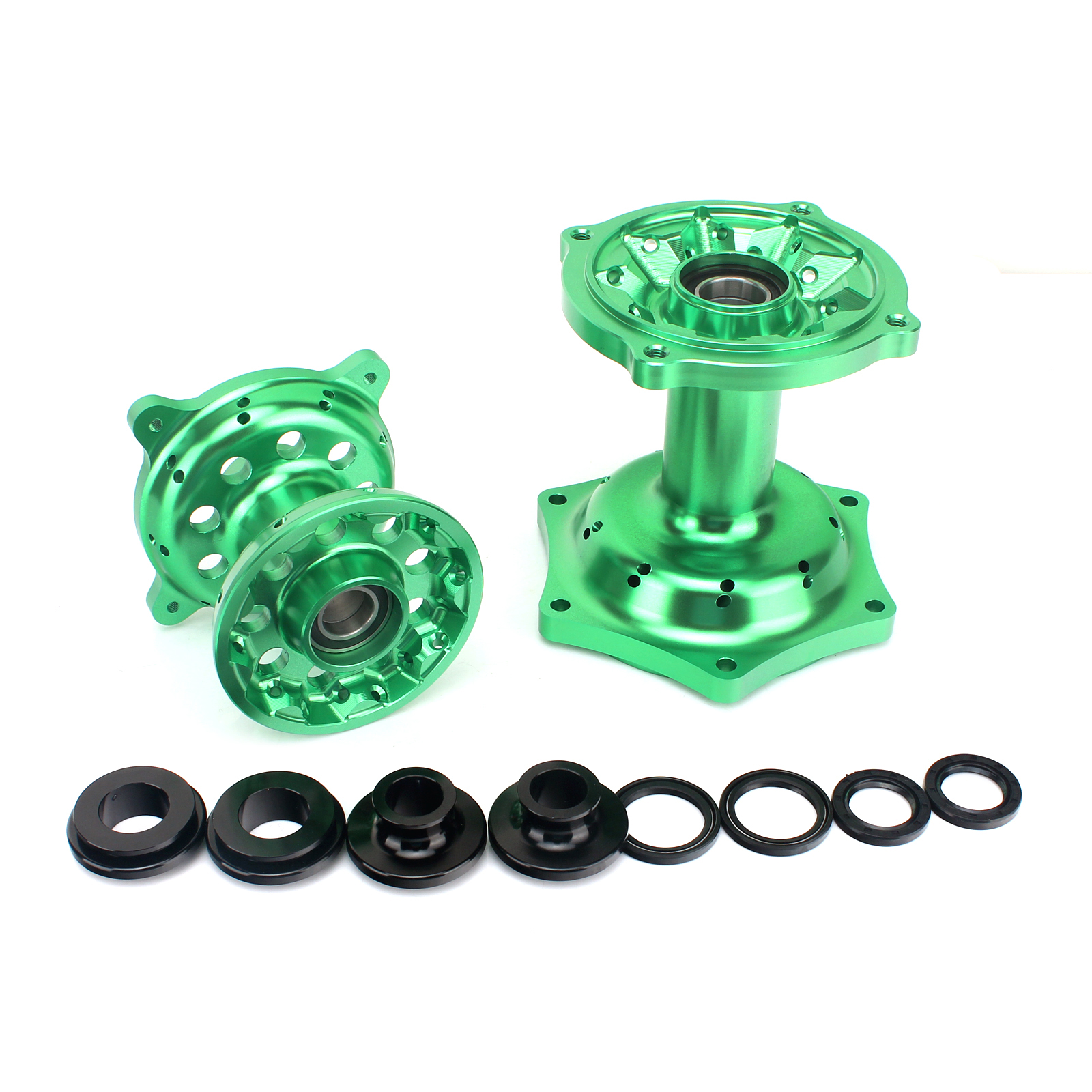 Green Front Rear Wheel Hubs For Kawasaki KX125 KX250 0608 KX450F