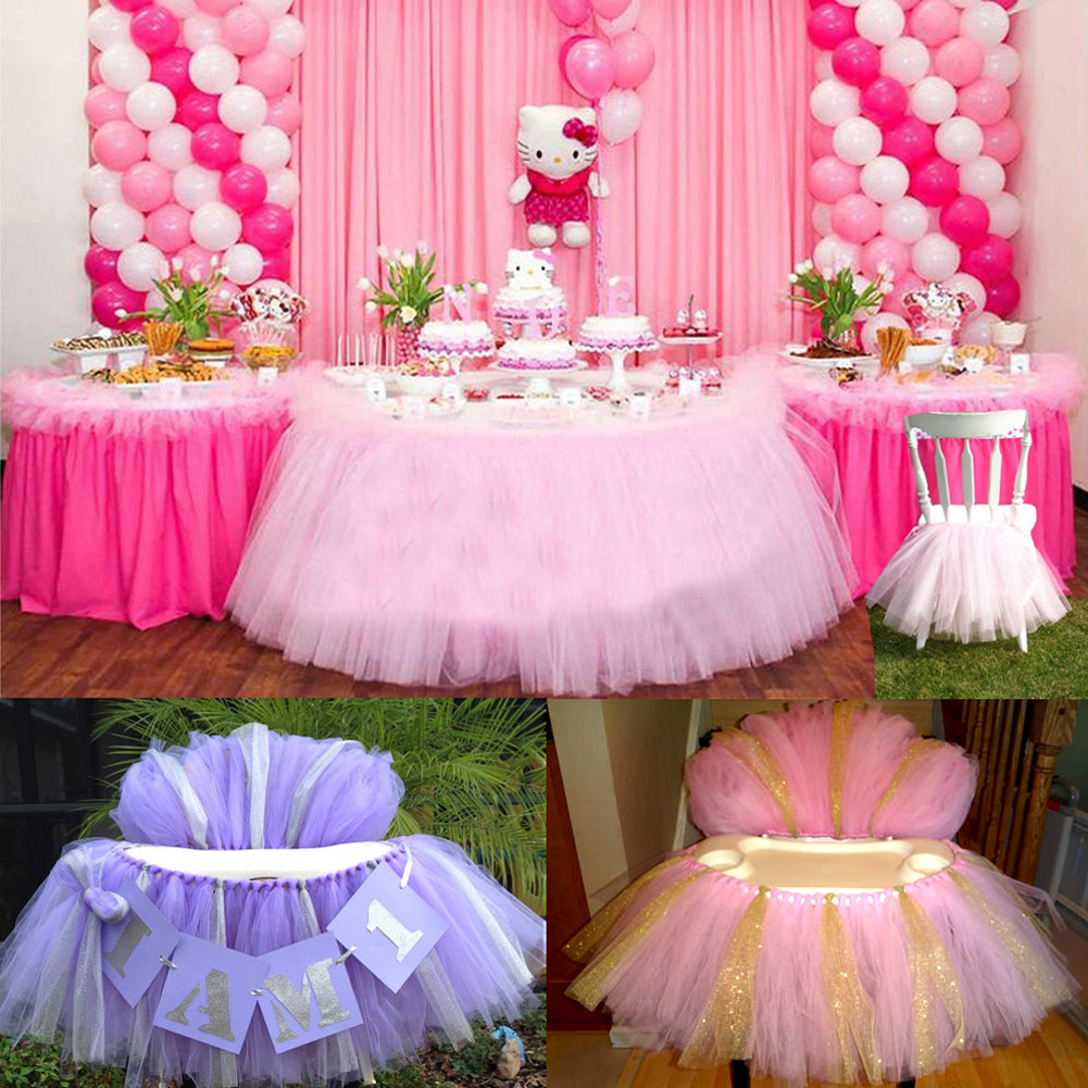 Tulle Tutu Table Skirt Tableware Wedding Party Baby Shower