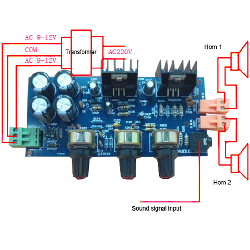 TDA2030A 2.0 Audio Amplifier Module Board 18W*2 Double Track DIY Kit