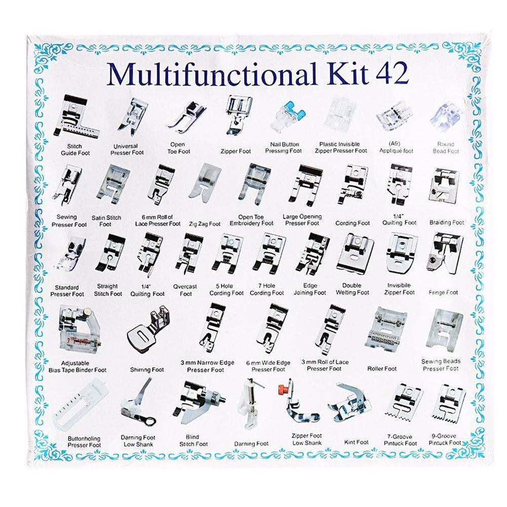 42PCS Sewing Machine Presser Foot Feet Tool Kits Set For Brother Singer