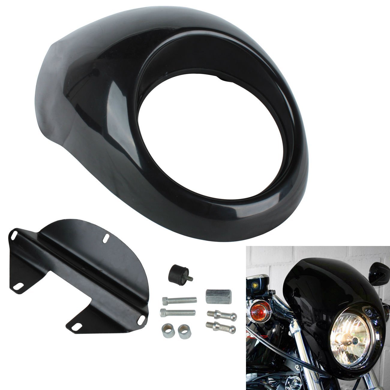 Lampenmaske Scheinwerfer Verkleidung Fairing Für Harley Dyna Sportster FX  XL