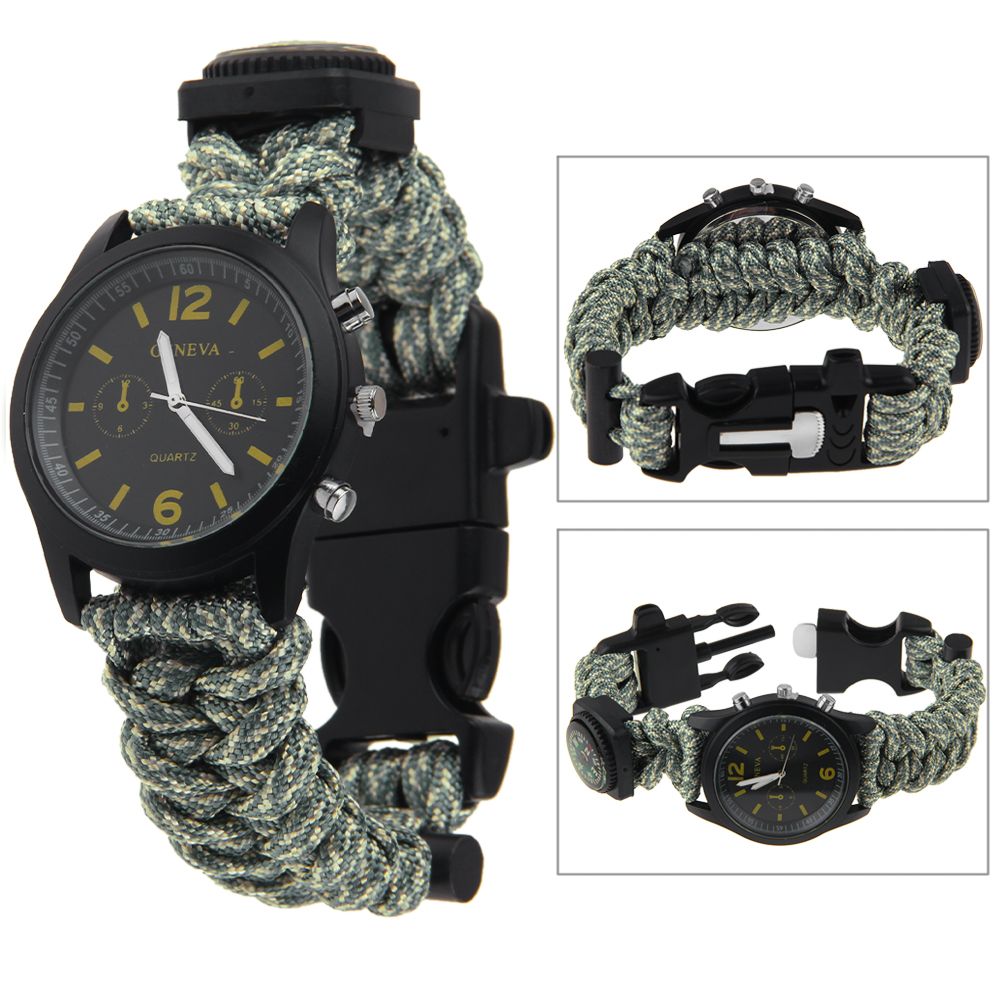 Survival Paracord Bracelet Comp Fire Starter Prepper Camping Survival Paracord Bracelet Comp Fire Starter Prepper Camping