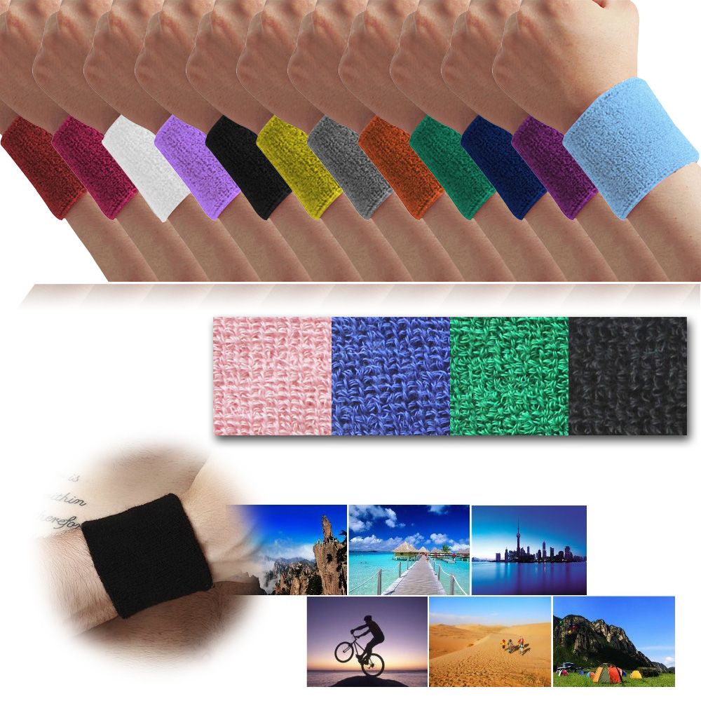 Hommes Femmes Sport Sweatband Tennis Squash Badminton /éponge poignet Sweat Bands Basketball Gym Wristband Wrist Wraps