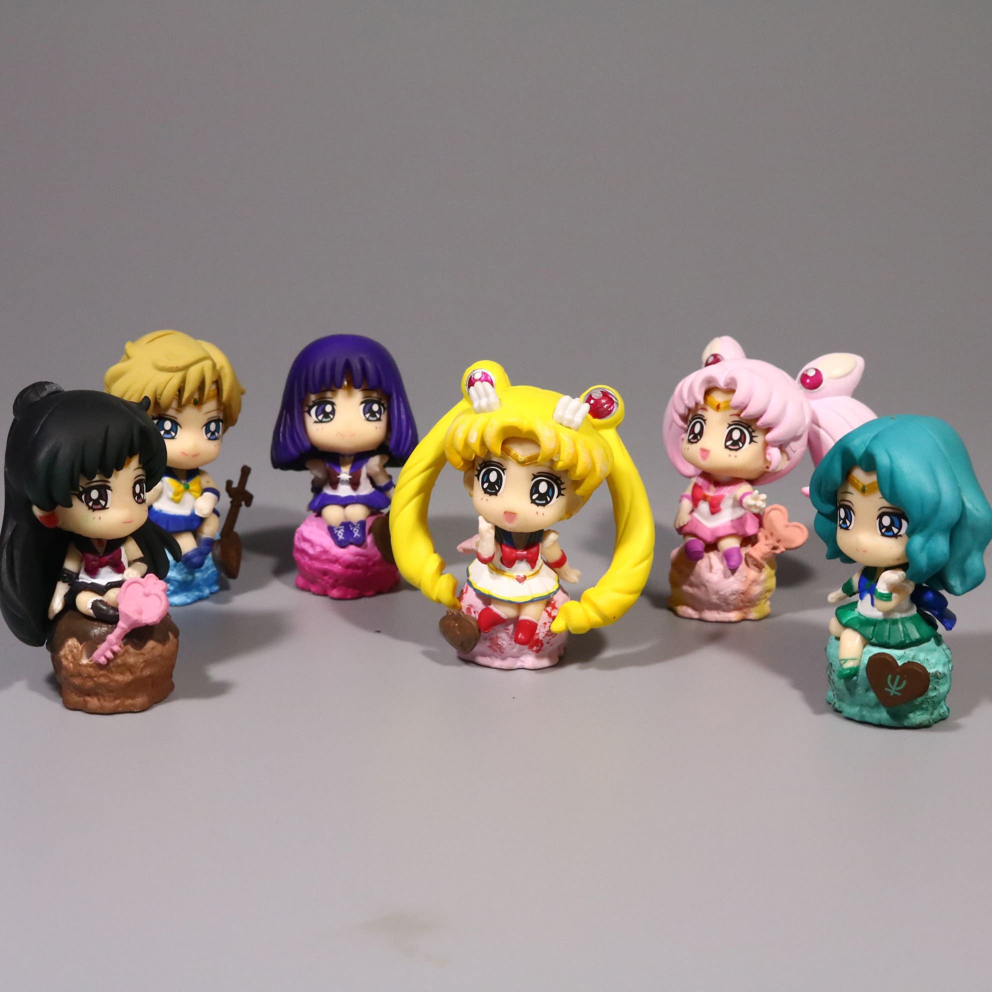 6pcs//Set Petit Chara Land Sailor Moon Ice Cream Party PVC Figure Cute Gifts
