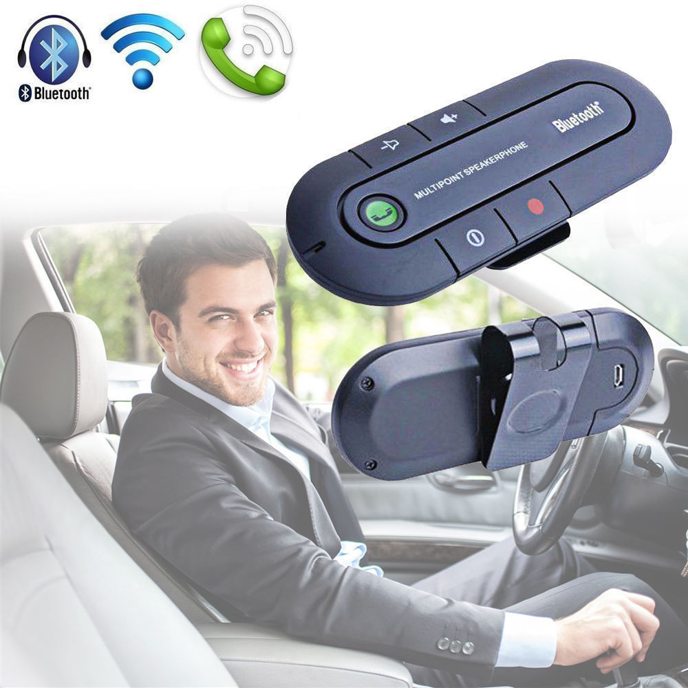 Wireless Bluetooth Multipoint Hands Free Car Speakerphone Speaker Visor