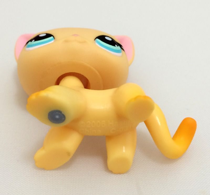 LPS 339 Littlest Pet Shop Yellow Short Hair Cat Kitty Kids Gift Toys