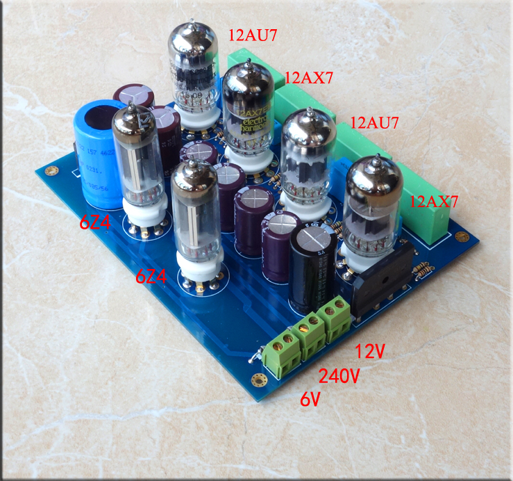 Assembled 12AX7/12AU7 tube pream board Preamplifier Board AMP Classic