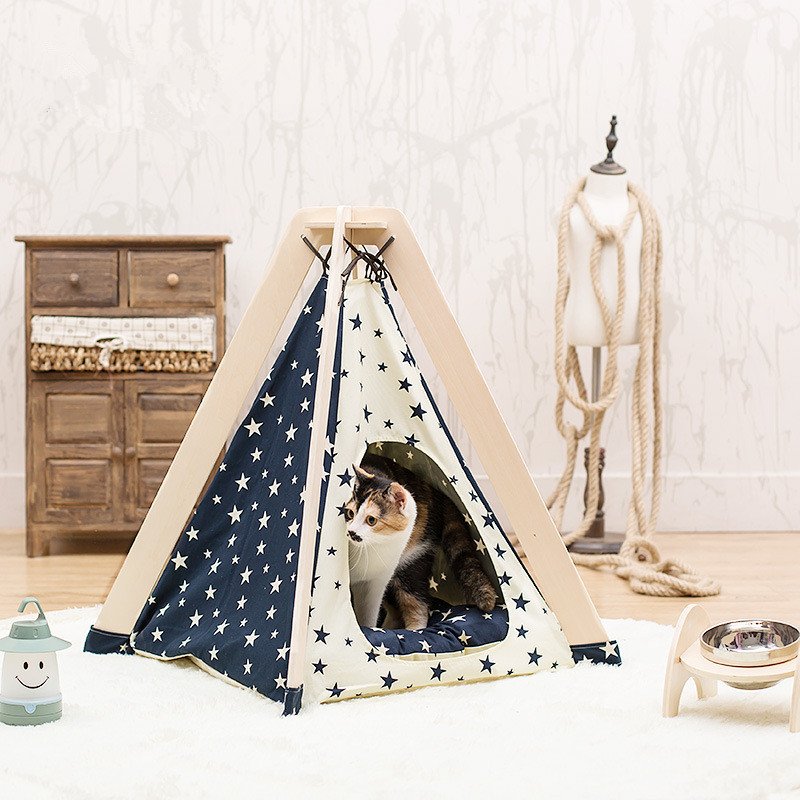 PLAYDOPet Dog Cat Play House Portable Washable Bed Lace Puppy Kitten Kennel Tent