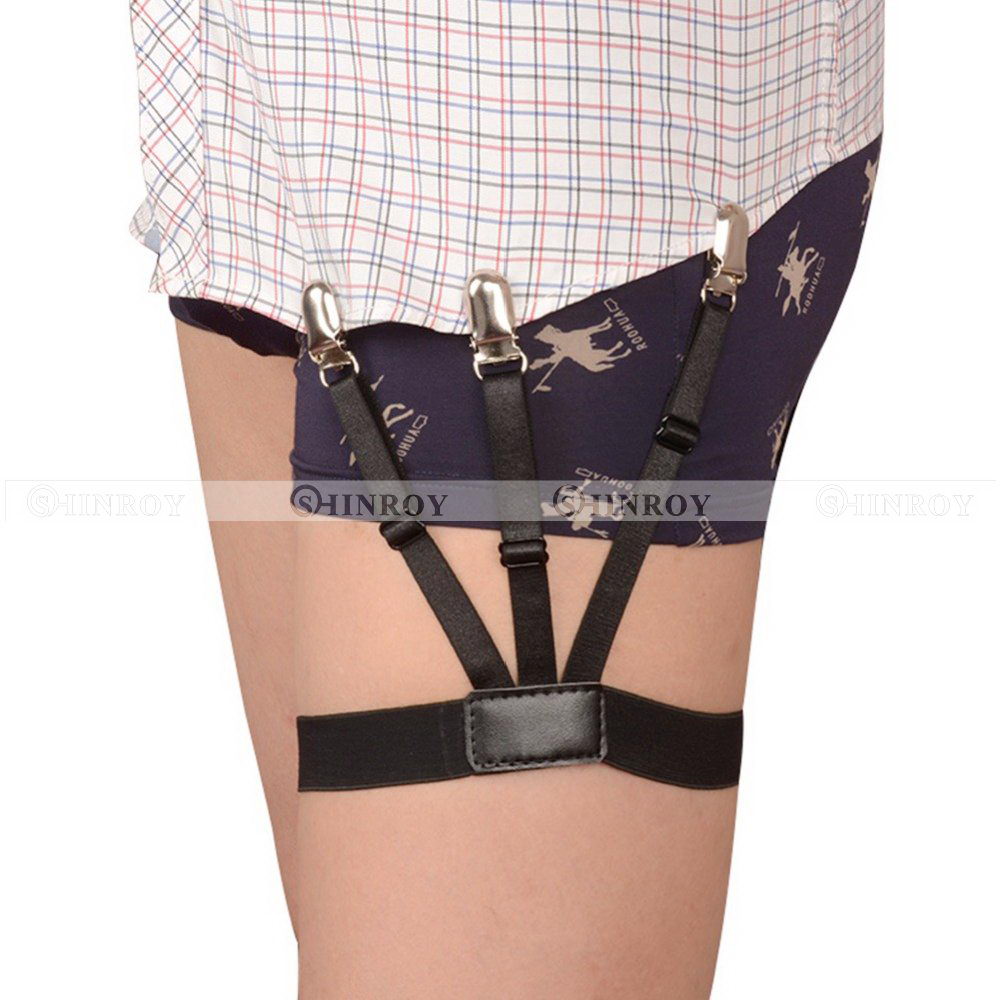 2pcs Mens Elastic Stays Holders Shirt Garter Non-Slip Locking Clamps Uniform