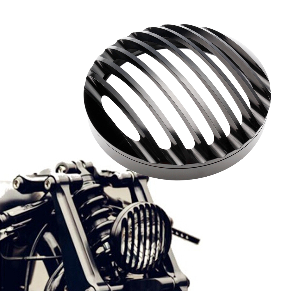 5 3//4 BLACK ALUMINUM HEADLIGHT GRILL COVER FOR HARLEY SPORTSTER XL 883 1200 2004-2012