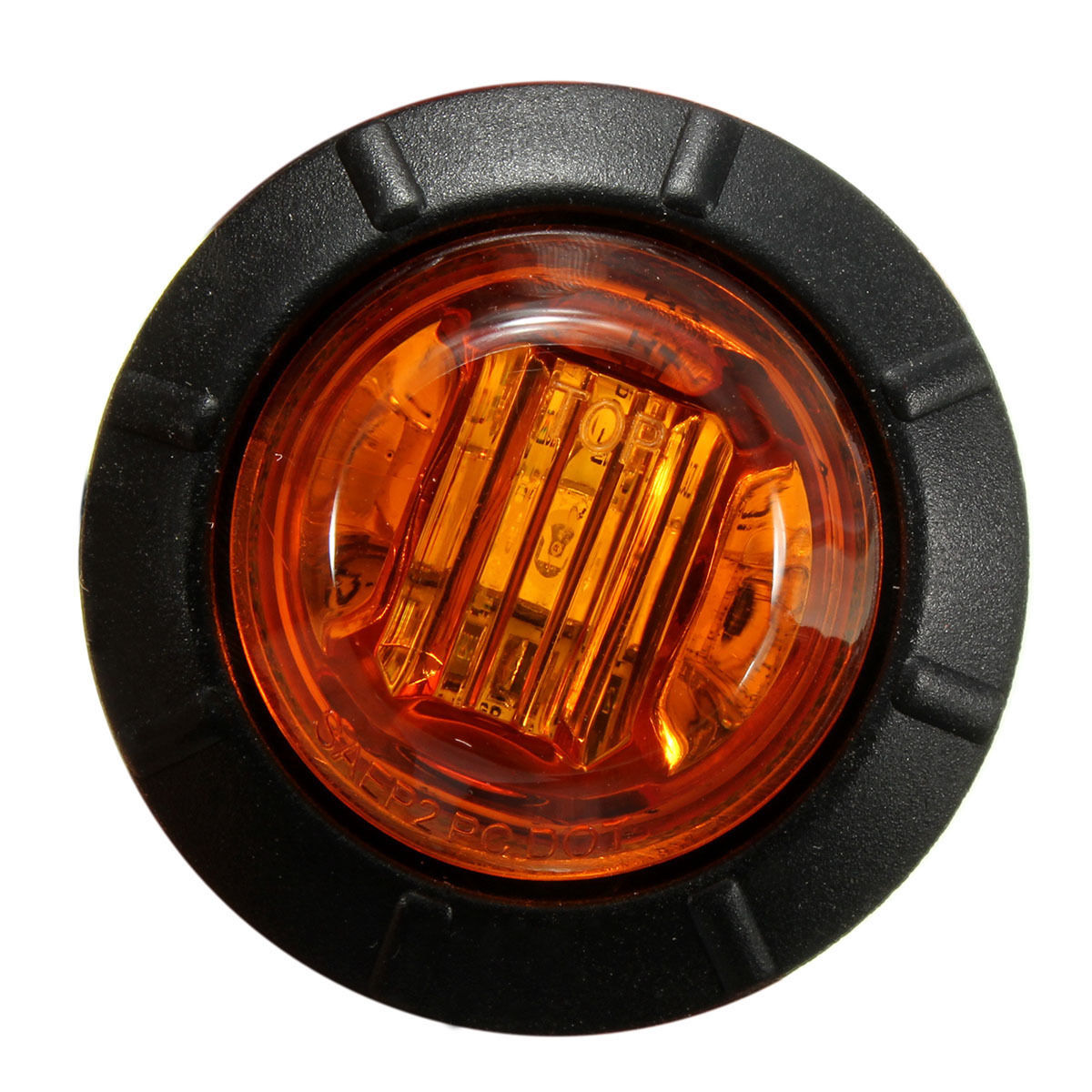 thumbnail image 2 of 20-Pack 3/4” Amber/Red LED Side Marker Lights – Round Button Lamp For Truck Trailer 12V, Stainless Bezel 2 of 5
