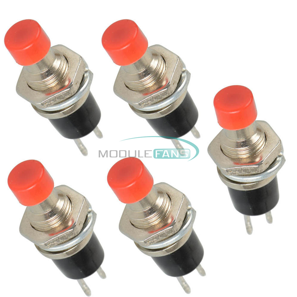 Details about   5PCS PBS-110 ON/OFF Push button Mini Lockless Momentary Switch Black L2KO