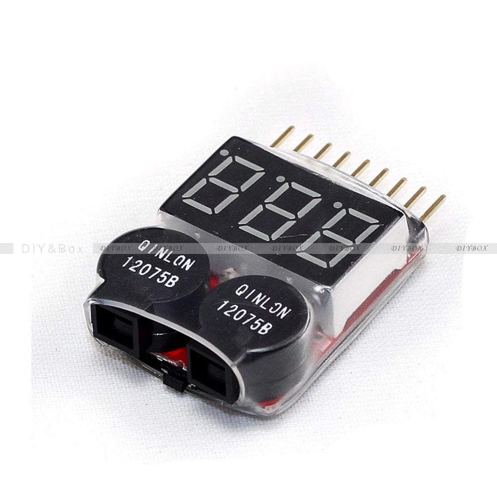 1-8S BX100 2 In1 Lipo Li-ion Battery Low Voltage Tester Buzzer Alarm Dual Speak