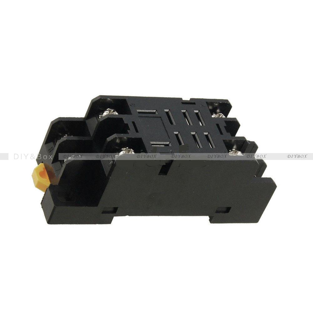 12V DC Coil Power Relay LY2NJ DPDT 8 Pin HH62P JQX-13F With Socket Base New