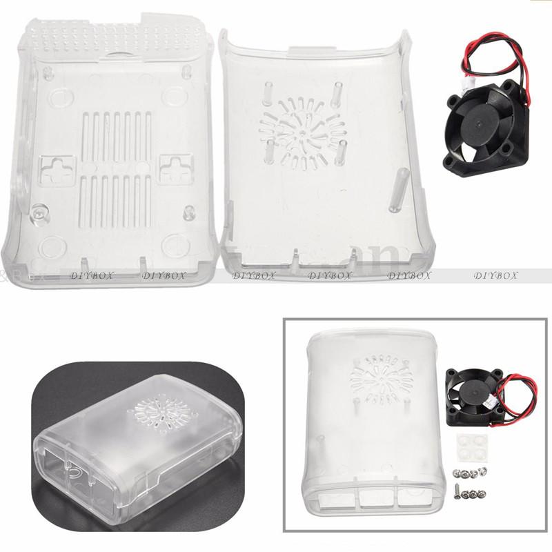 2 Cooling Fan Transparent /White/Black ABS Cover Box Case For Raspberry Pi 3 
