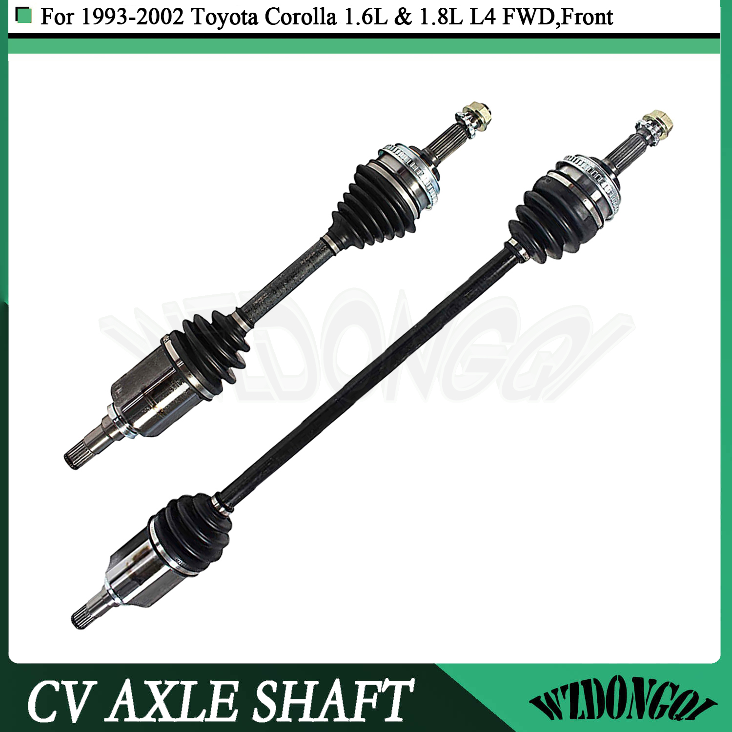 thumbnail image 2 of 2x Front CV Axle Shafts For Toyota Corolla 1993-2002 1.8L FWD (LE, CE, VE) 2 of 4